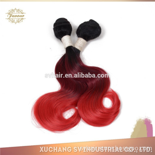 Hot new products for 2015 wholesale price good weft hair cheap body wave brazilian virgin ombre hair 6a 1b/99j/Red